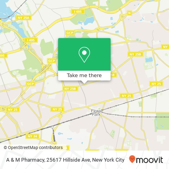 Mapa de A & M Pharmacy, 25617 Hillside Ave