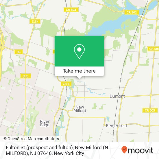 Fulton St (prospect and fulton), New Milford (N MILFORD), NJ 07646 map