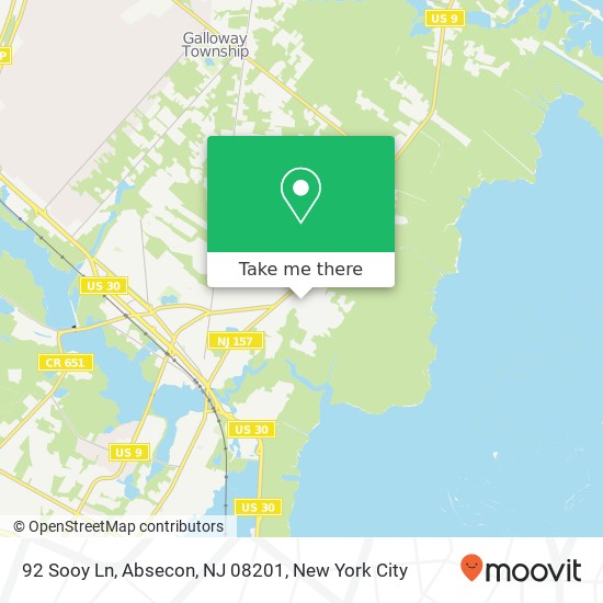 Mapa de 92 Sooy Ln, Absecon, NJ 08201