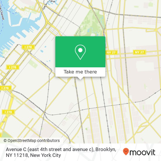 Avenue C (east 4th street and avenue c), Brooklyn, NY 11218 map