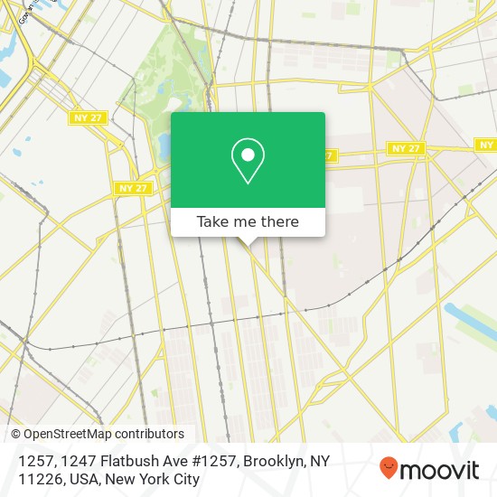 1257, 1247 Flatbush Ave #1257, Brooklyn, NY 11226, USA map