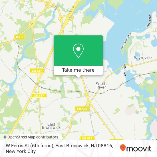 Mapa de W Ferris St (6th ferris), East Brunswick, NJ 08816
