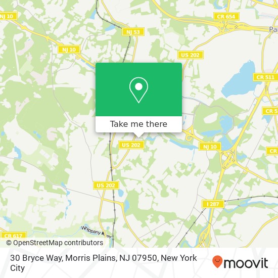Mapa de 30 Bryce Way, Morris Plains, NJ 07950