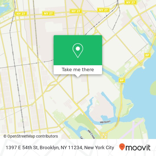 Mapa de 1397 E 54th St, Brooklyn, NY 11234