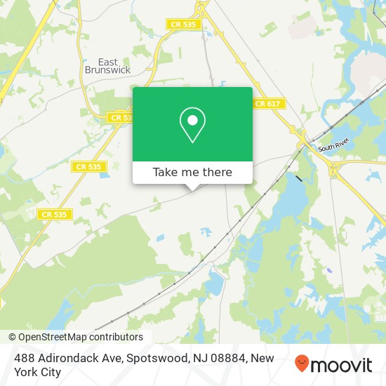 Mapa de 488 Adirondack Ave, Spotswood, NJ 08884