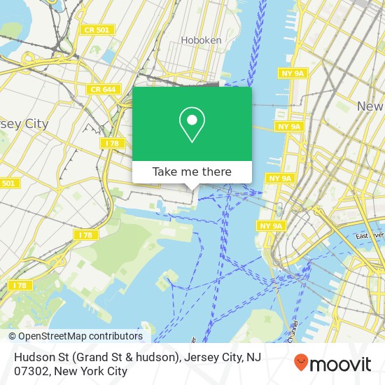 Hudson St (Grand St & hudson), Jersey City, NJ 07302 map