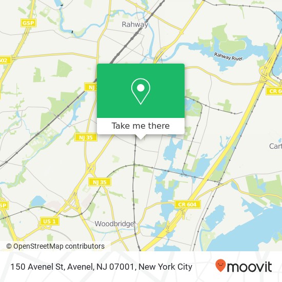 Mapa de 150 Avenel St, Avenel, NJ 07001