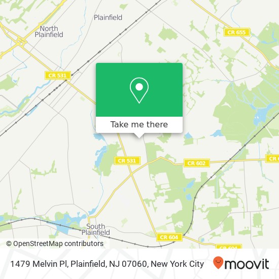 Mapa de 1479 Melvin Pl, Plainfield, NJ 07060