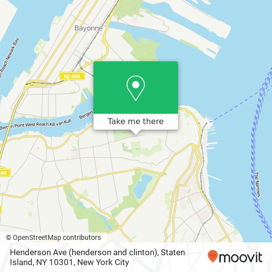 Mapa de Henderson Ave (henderson and clinton), Staten Island, NY 10301