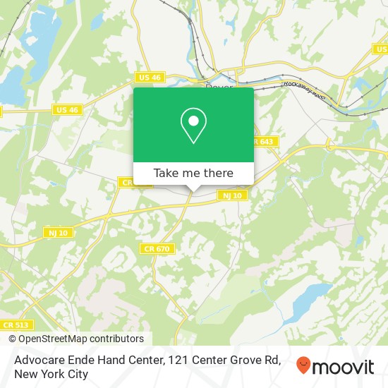 Advocare Ende Hand Center, 121 Center Grove Rd map