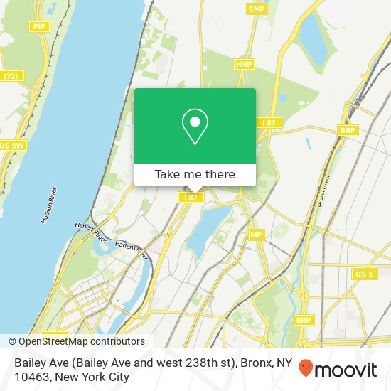 Mapa de Bailey Ave (Bailey Ave and west 238th st), Bronx, NY 10463