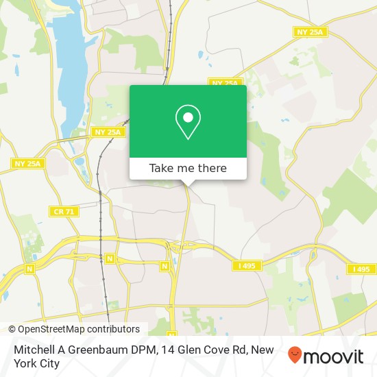 Mitchell A Greenbaum DPM, 14 Glen Cove Rd map