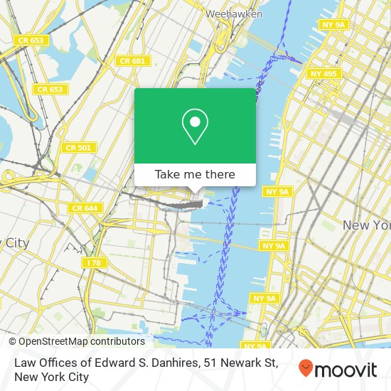 Mapa de Law Offices of Edward S. Danhires, 51 Newark St