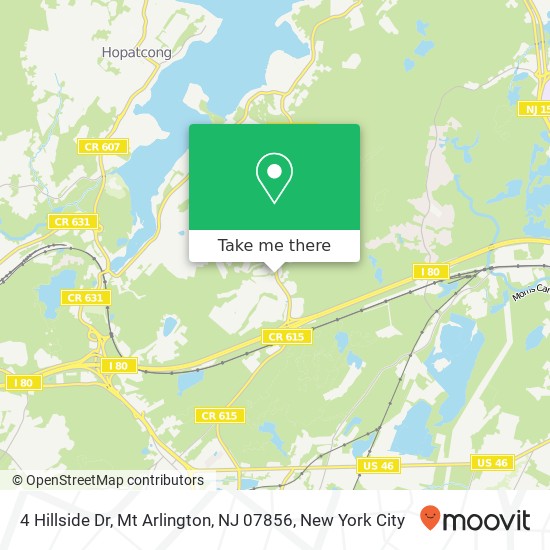 Mapa de 4 Hillside Dr, Mt Arlington, NJ 07856