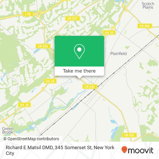 Richard E Matsil DMD, 345 Somerset St map