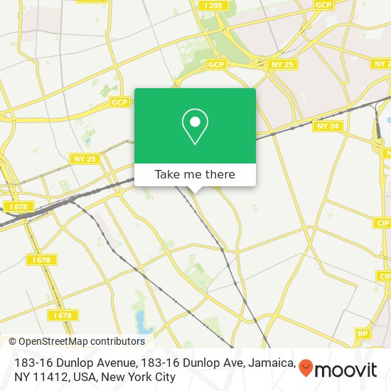 183-16 Dunlop Avenue, 183-16 Dunlop Ave, Jamaica, NY 11412, USA map