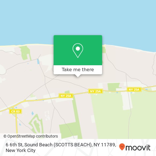 Mapa de 6 6th St, Sound Beach (SCOTTS BEACH), NY 11789