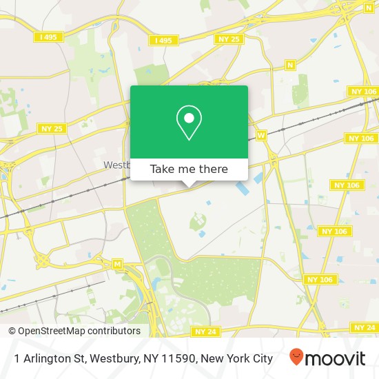 Mapa de 1 Arlington St, Westbury, NY 11590