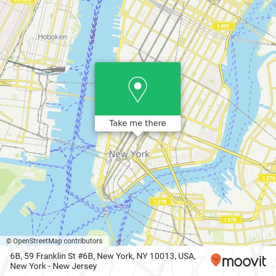 Mapa de 6B, 59 Franklin St #6B, New York, NY 10013, USA