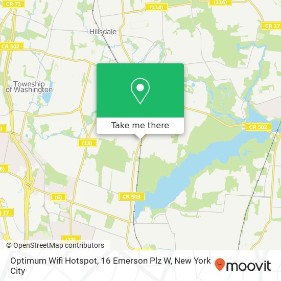 Optimum Wifi Hotspot, 16 Emerson Plz W map
