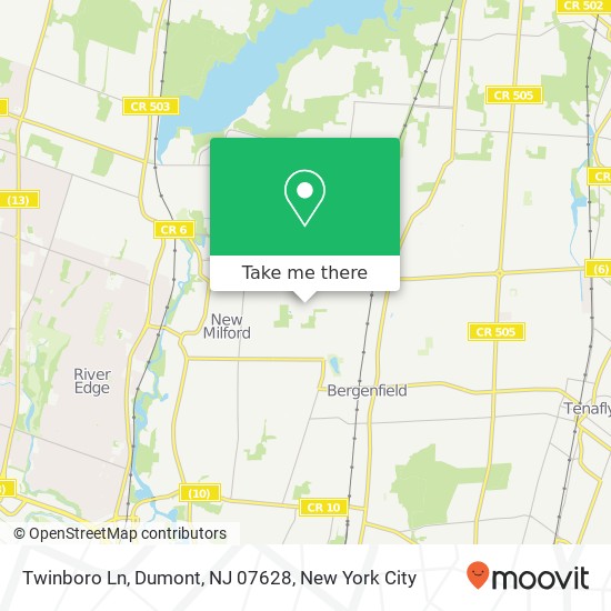 Mapa de Twinboro Ln, Dumont, NJ 07628