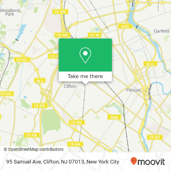 Mapa de 95 Samuel Ave, Clifton, NJ 07013