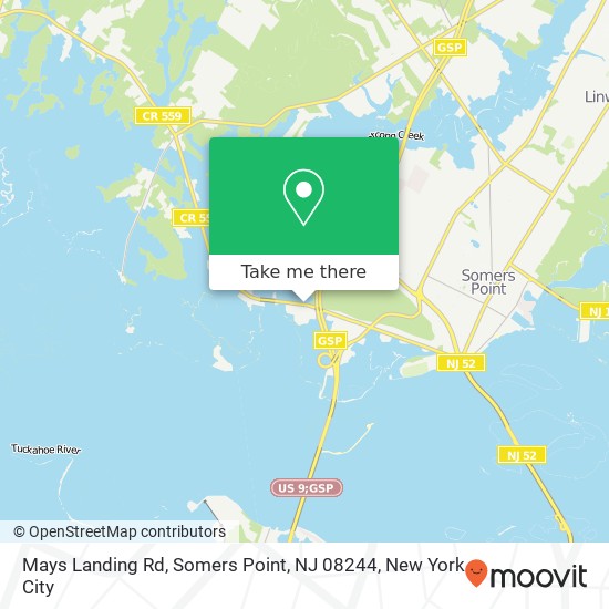 Mapa de Mays Landing Rd, Somers Point, NJ 08244