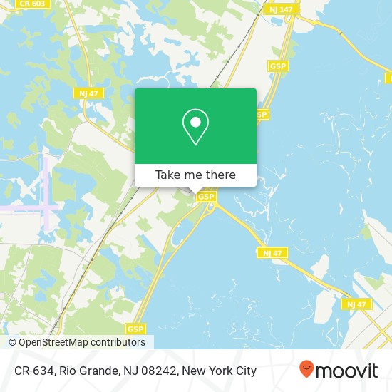 Mapa de CR-634, Rio Grande, NJ 08242