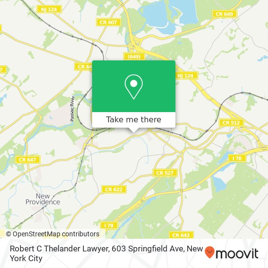 Mapa de Robert C Thelander Lawyer, 603 Springfield Ave