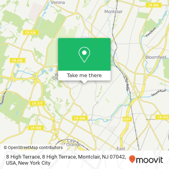 8 High Terrace, 8 High Terrace, Montclair, NJ 07042, USA map