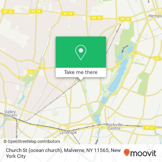 Mapa de Church St (ocean church), Malverne, NY 11565