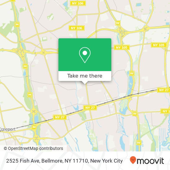 Mapa de 2525 Fish Ave, Bellmore, NY 11710