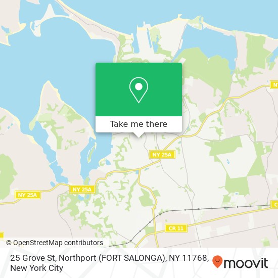 Mapa de 25 Grove St, Northport (FORT SALONGA), NY 11768