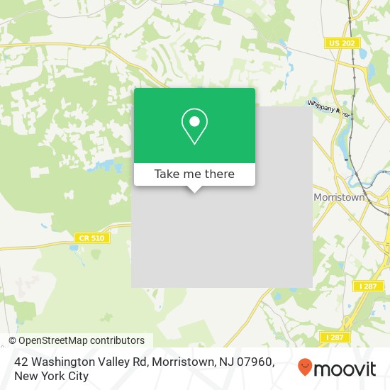 Mapa de 42 Washington Valley Rd, Morristown, NJ 07960