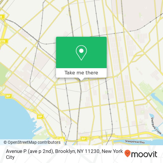 Mapa de Avenue P (ave p 2nd), Brooklyn, NY 11230