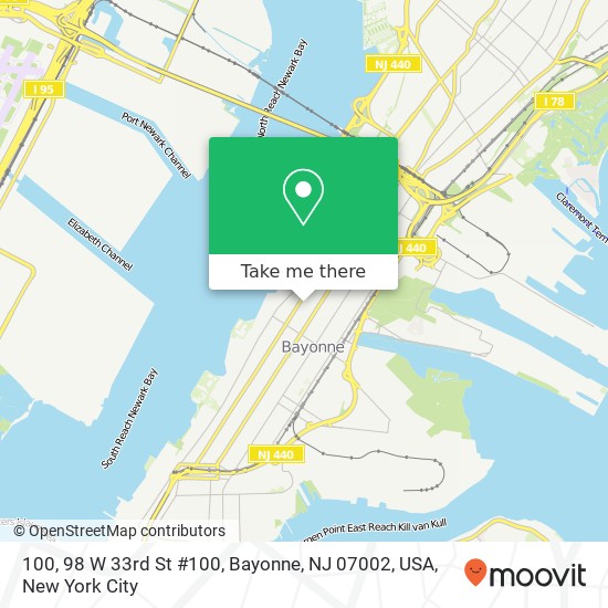 100, 98 W 33rd St #100, Bayonne, NJ 07002, USA map