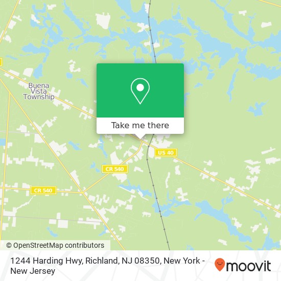 Mapa de 1244 Harding Hwy, Richland, NJ 08350