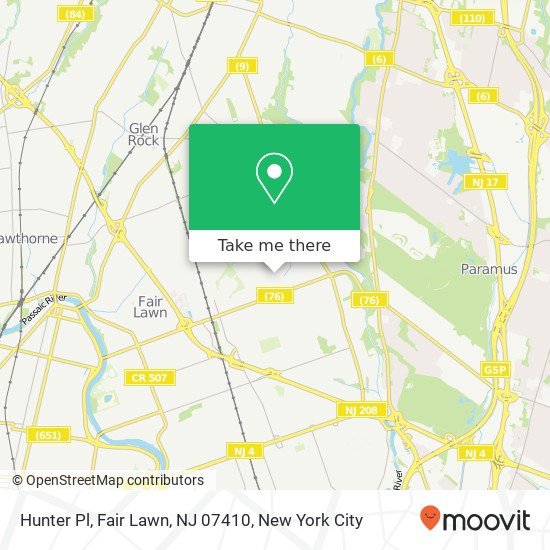 Mapa de Hunter Pl, Fair Lawn, NJ 07410