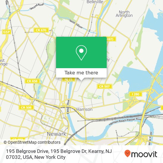 195 Belgrove Drive, 195 Belgrove Dr, Kearny, NJ 07032, USA map
