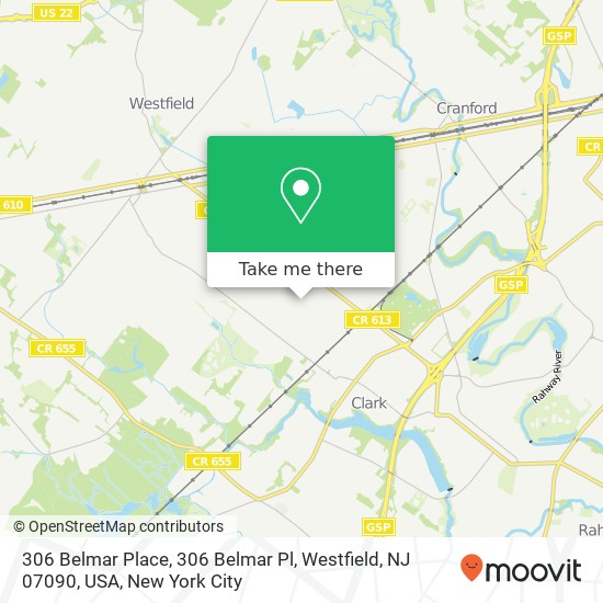 306 Belmar Place, 306 Belmar Pl, Westfield, NJ 07090, USA map