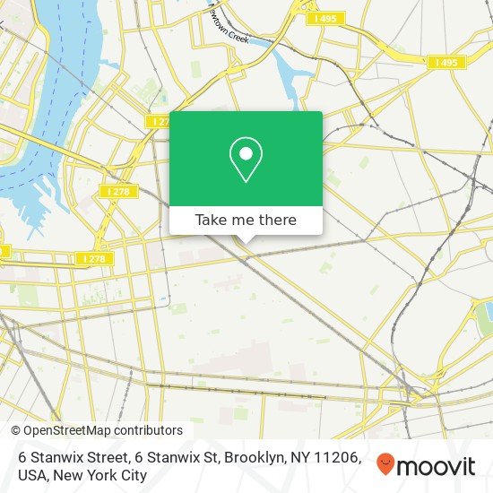 Mapa de 6 Stanwix Street, 6 Stanwix St, Brooklyn, NY 11206, USA
