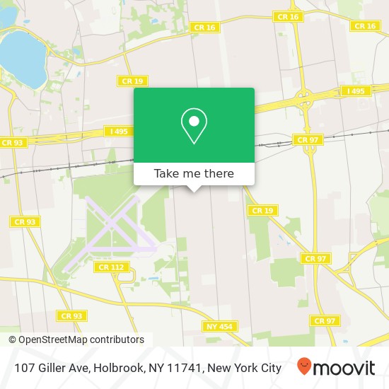 Mapa de 107 Giller Ave, Holbrook, NY 11741