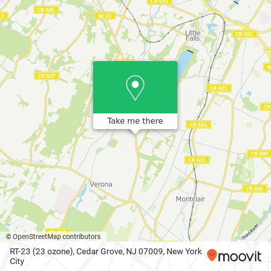 Mapa de RT-23 (23 ozone), Cedar Grove, NJ 07009