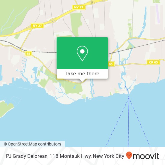 Mapa de PJ Grady Delorean, 118 Montauk Hwy