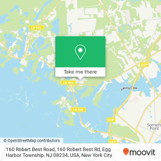 Mapa de 160 Robert Best Road, 160 Robert Best Rd, Egg Harbor Township, NJ 08234, USA