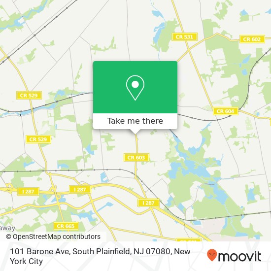 Mapa de 101 Barone Ave, South Plainfield, NJ 07080