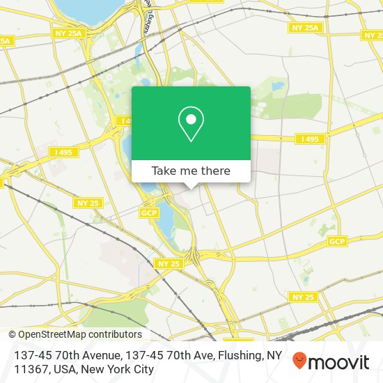 137-45 70th Avenue, 137-45 70th Ave, Flushing, NY 11367, USA map