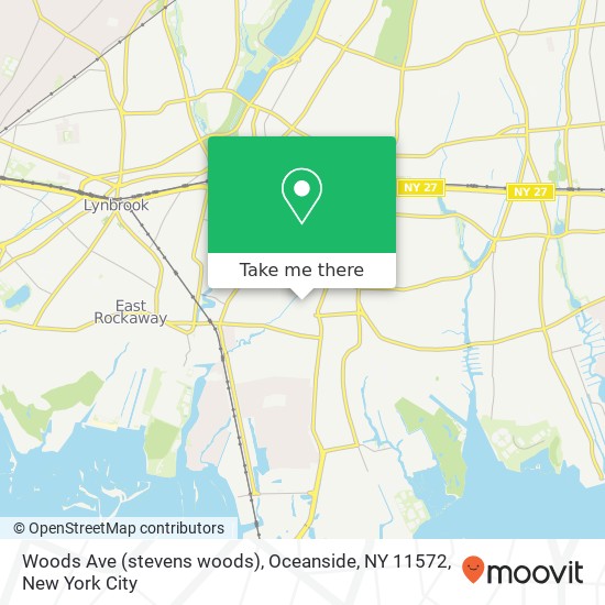 Mapa de Woods Ave (stevens woods), Oceanside, NY 11572