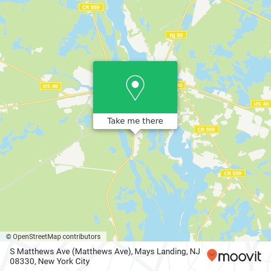 Mapa de S Matthews Ave (Matthews Ave), Mays Landing, NJ 08330