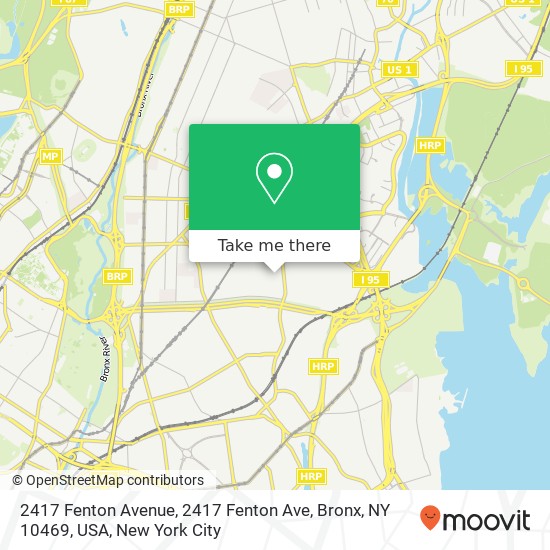 Mapa de 2417 Fenton Avenue, 2417 Fenton Ave, Bronx, NY 10469, USA